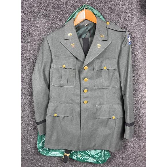 Vintage US Army Dress Uniform Mens Sz 41R Wool Jacket Pants Set Captain 1956 50s